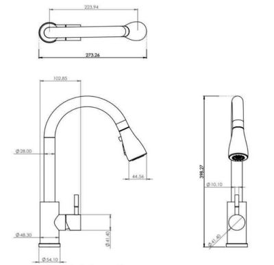 ELLSI LUXR BRUSHED BRASS MONO SINGLE LEVER KITCHEN SINK MIXER TAP with PULL-OUT FLEXIBLE SPRAY, PDT-000263 ELLSI LUXR BRUSHED BRASS MONO SINGLE LEVER KITCHEN SINK MIXER TAP with PULL-OUT FLEXIBLE SPRAY, PDT-000263